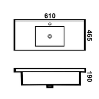 Bathroom Vanity White Ceramic Thin Edge Basin - 60E