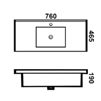 Bathroom Vanity White Ceramic Thin Edge Basin - 75E