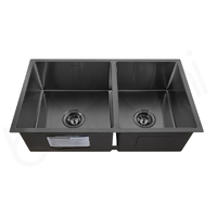 780X440mm Handmade Laundry Kitchen Sink Top/Under Mount Gun Metal