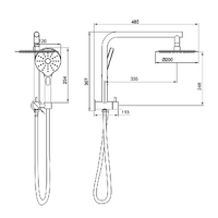 Moreton Round Multi Function Shower Gun Metal