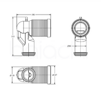 TOILET S-TRAP CONNECTOR PIPE ADAPTER P TO S CONVERTER BTW1A