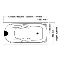 Isabella Acrylic Spa Bath Rectangle 10 Jets 1320 X 815 X 490mm