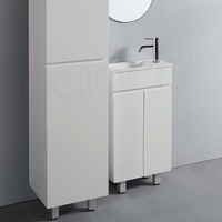 Jasmin 465mm Slim Line Narrow PVC Water Proof Bathroom Vanity Cabinet With Ceramic Basin