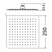 Nova Square Shower Head 250mm Brushed Nickel