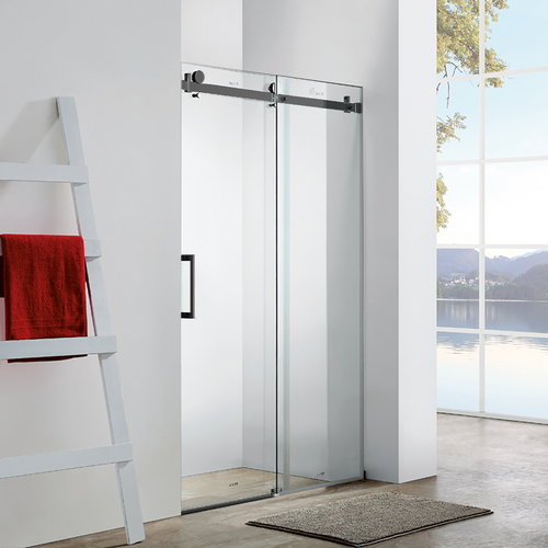 Frameless Wall to Wall Adjustable Sliding Shower Screen 1500x2000mm PVD Gun Metal