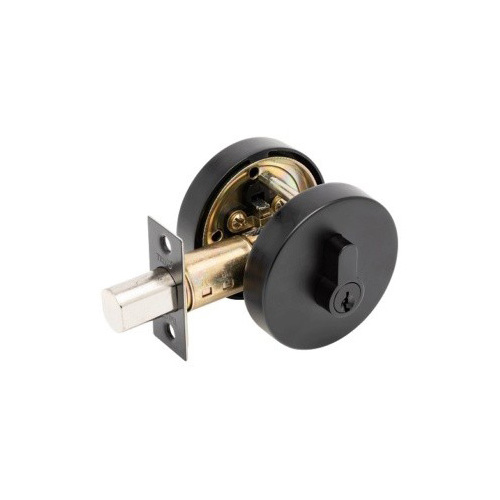 Zanda Jura Elite Round Slimline Deadbolt Single Cylinder Matte Black