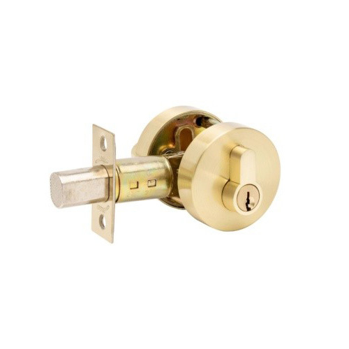 Zanda Jura Elite Round Slimline Deadbolt Single Cylinder Brushed Gold