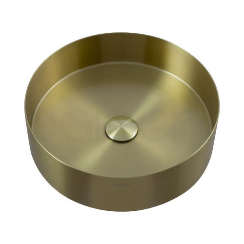 Baiachi 380mm Stainless Steel Brushed Gold Above Counter Top Basin