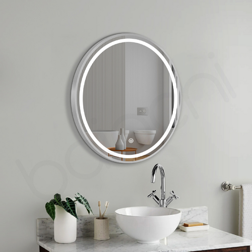 Baiachi Otus LED Round 600mm Frame Mirror Brushed Silver