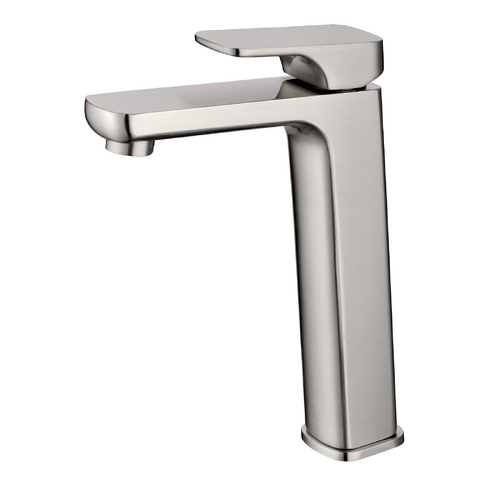 Eden Soft Square High Rise Basin Mixer Brushed Nickel