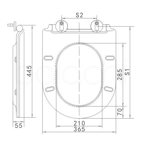 Urea-Formaldehyde (UF) Slim D Shape Toilet Seat