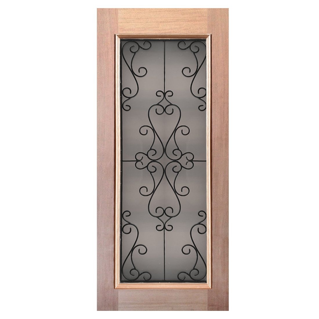 1 Lite Wrought Iron Double Glazed Raised Moulding Door