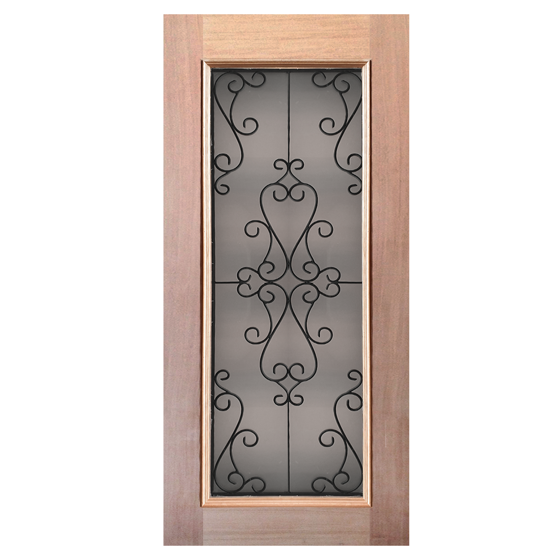 1 Lite Wrought Iron Double Glazed Raised Moulding Door