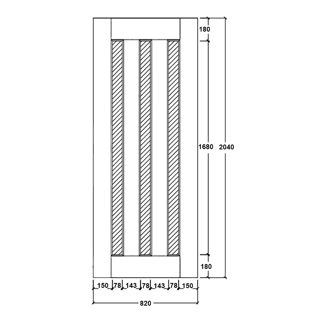 3 Lite Vertical External Door