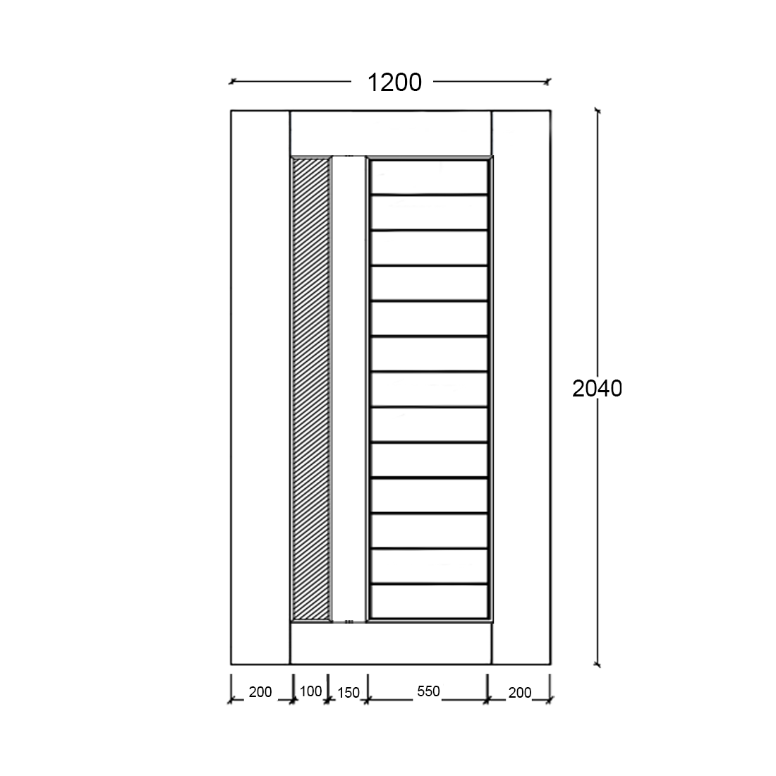 1 Lite Vertical Hampton External Door