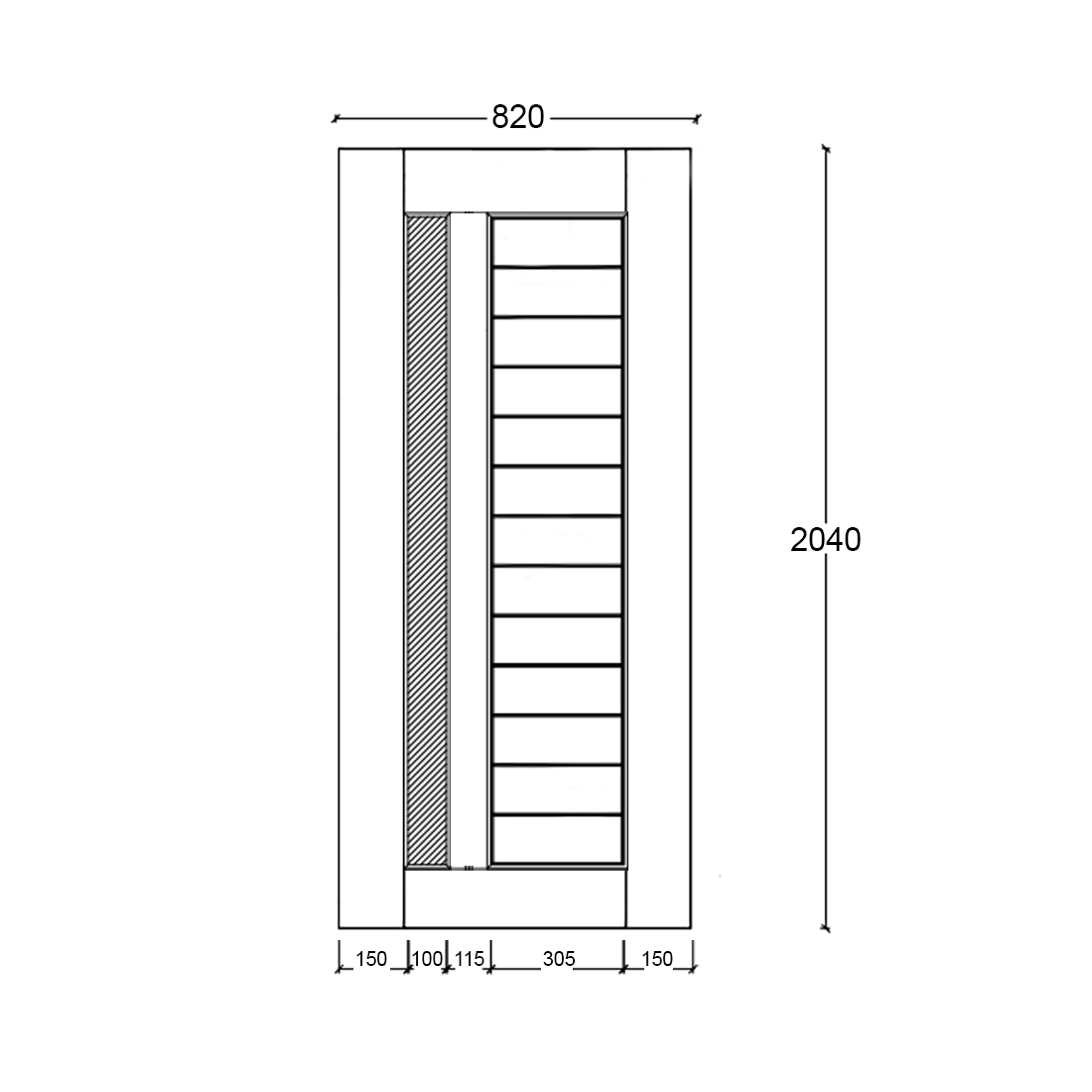 1 Lite Vertical Hampton External Door