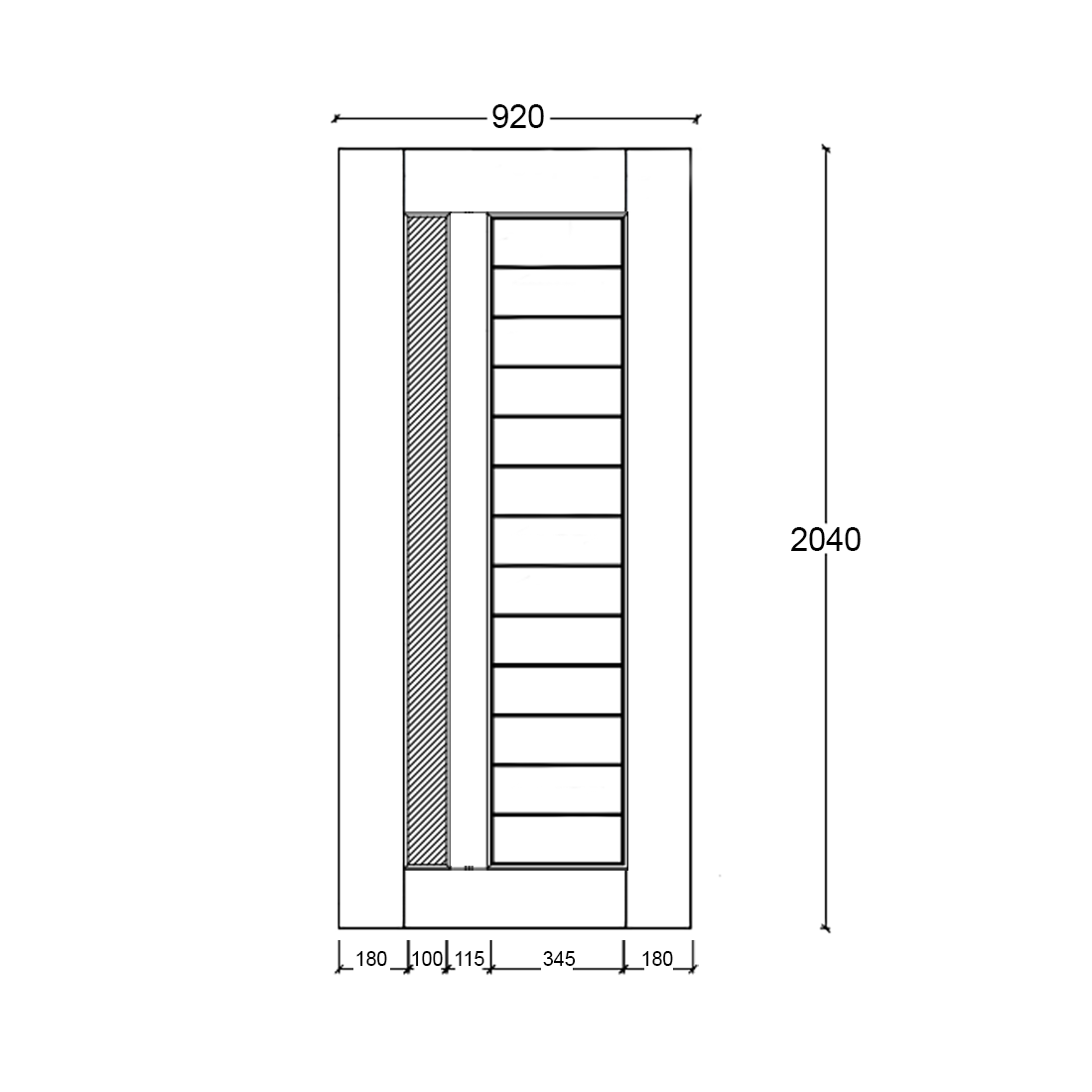 1 Lite Vertical Hampton External Door