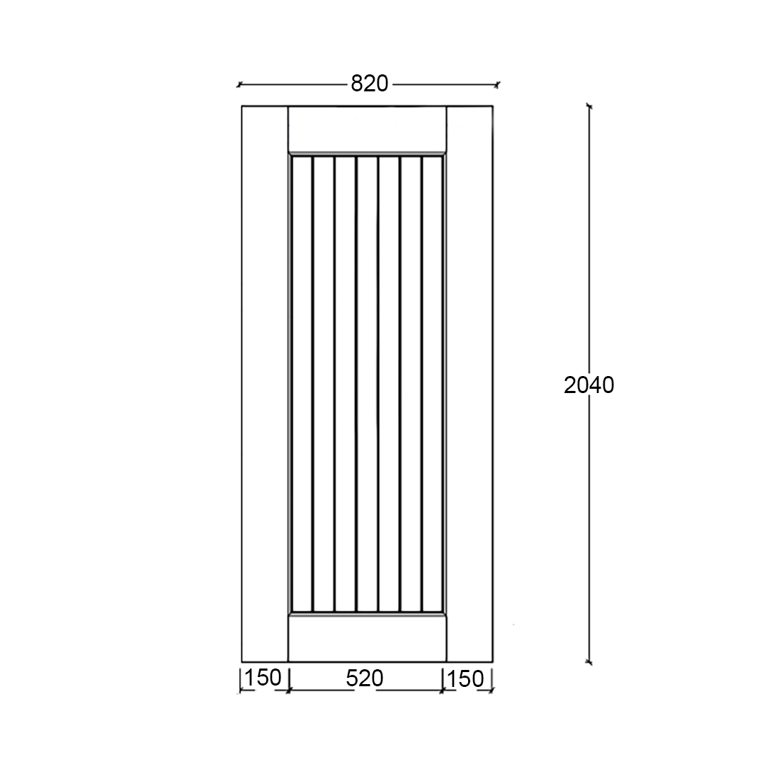 Vertical Hampton External Door