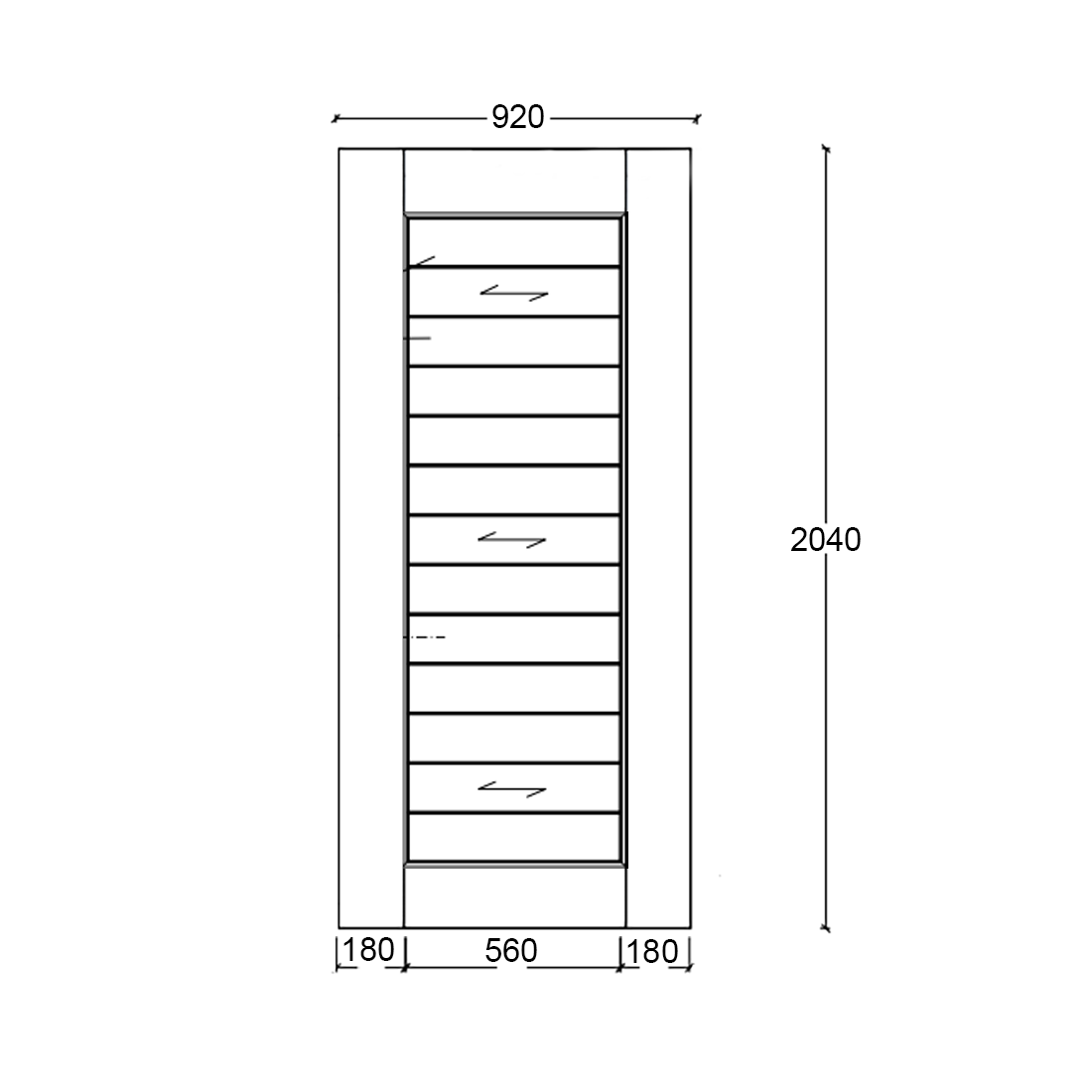 Horizontal Hampton External Door