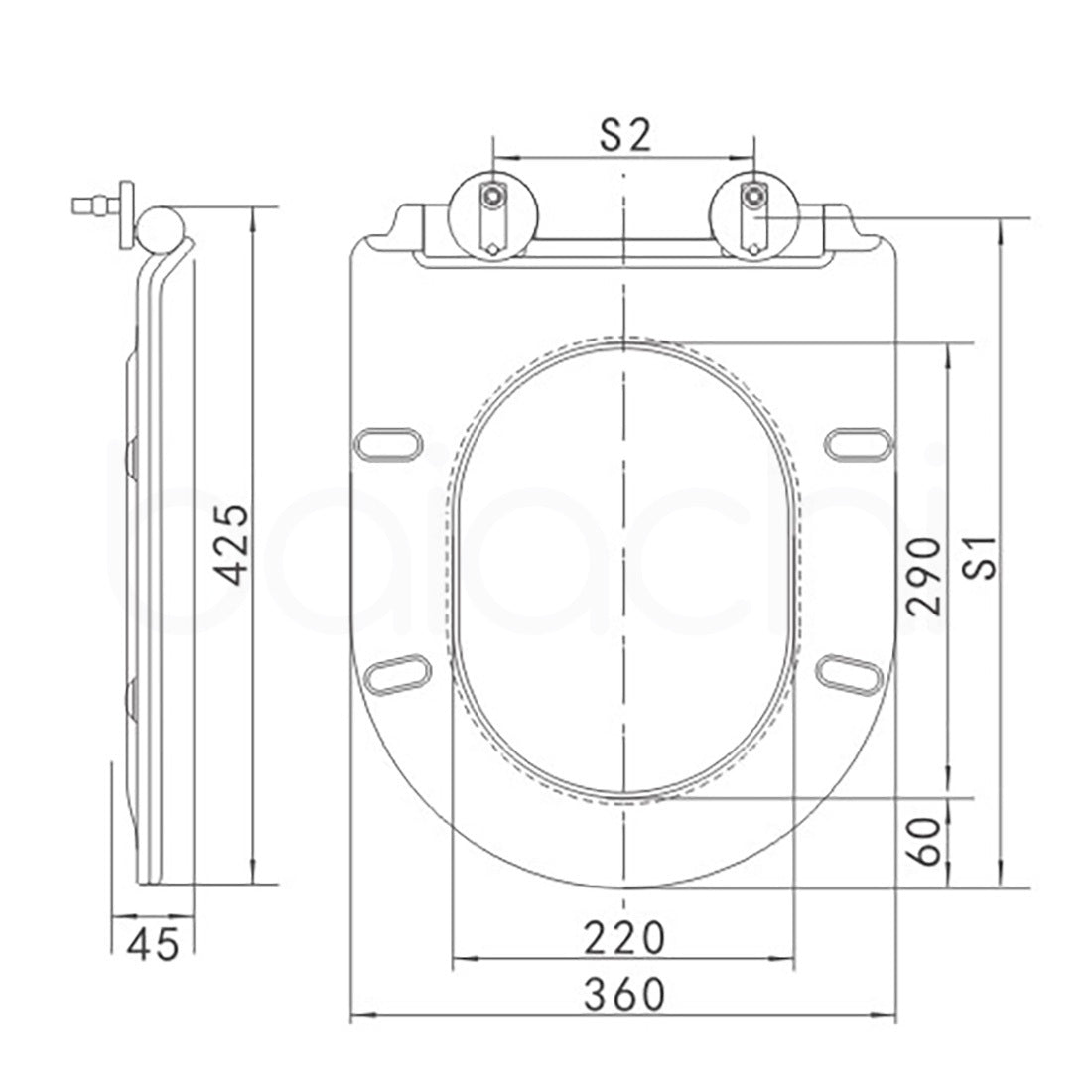 Urea-Formaldehyde (UF) Slim D Shape Toilet Seat Universal 076