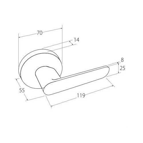 Sceptre Door Handle Lever Passage Set Brushed Nickel