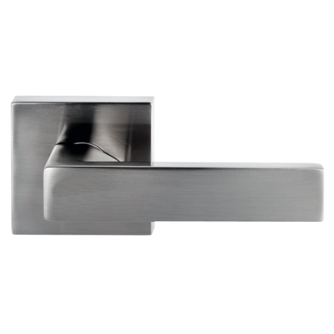 Trident Door Handle Lever On Square Rose Passage Set Brushed Nickel