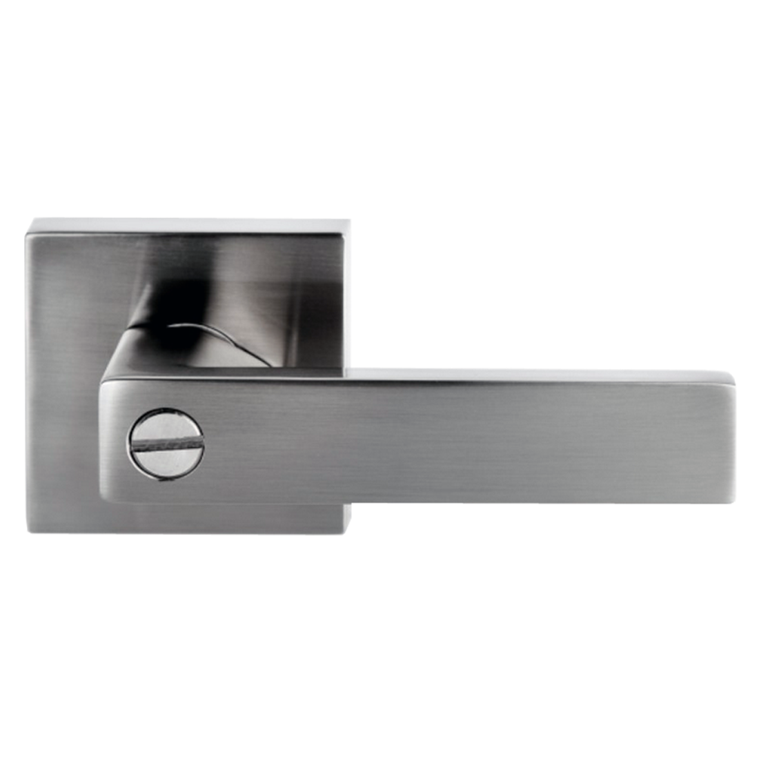 Trident Door Handle Lever On Square Rose Privacy Set Brushed Nickel