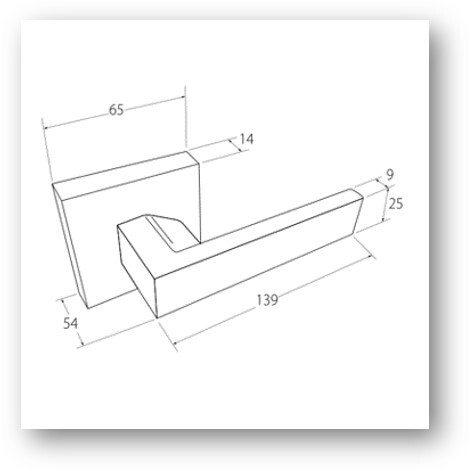 Trident Door Handle Lever On Square Rose Entrance Set Brushed Nickel