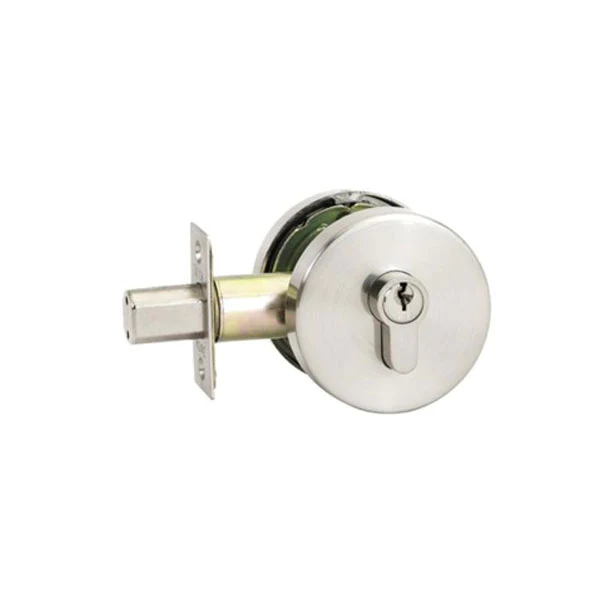 Triad Slimline Round Single Cylinder Deadbolt Brushed Nickel