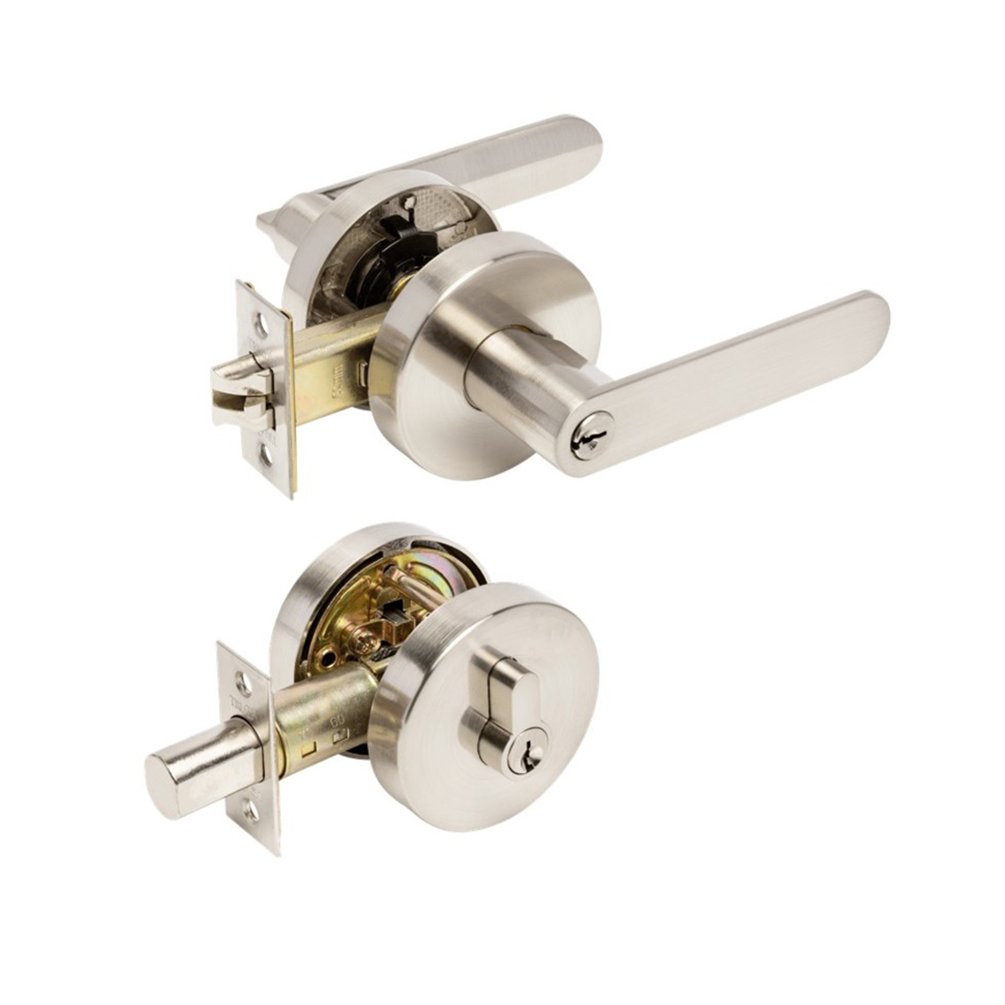 Sceptre Door Handle Lever Combination Set Brushed Nickel