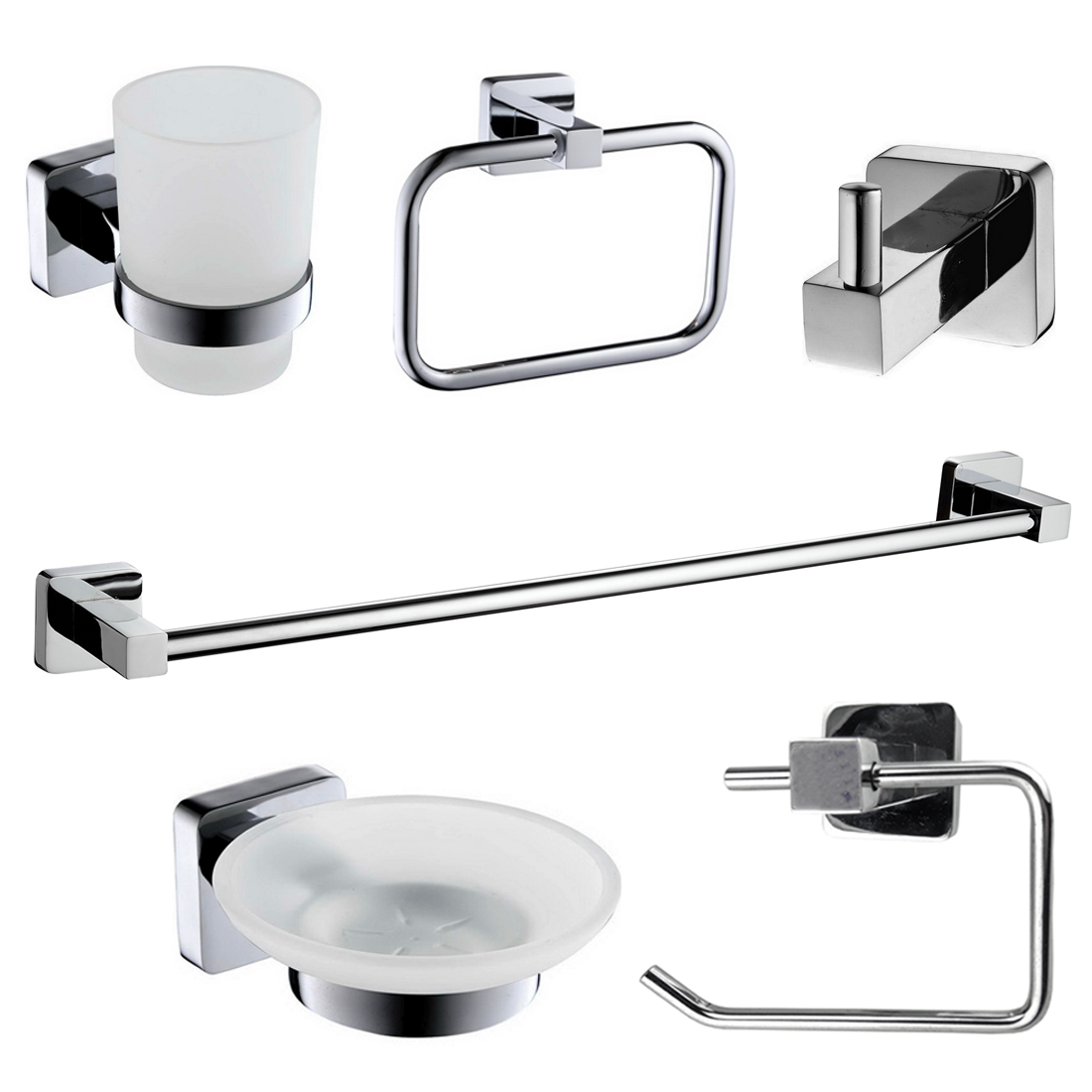 Square 6pcs Accessories CHROME