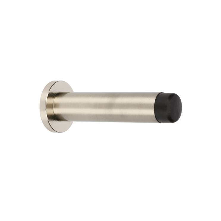 Zanda Solid Brass Door Stop Skirting Mount 85mm Brushed Nickel