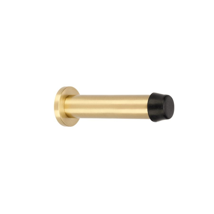 Zanda Solid Brass Door Stop Skirting Mount 85mm Brushed Gold