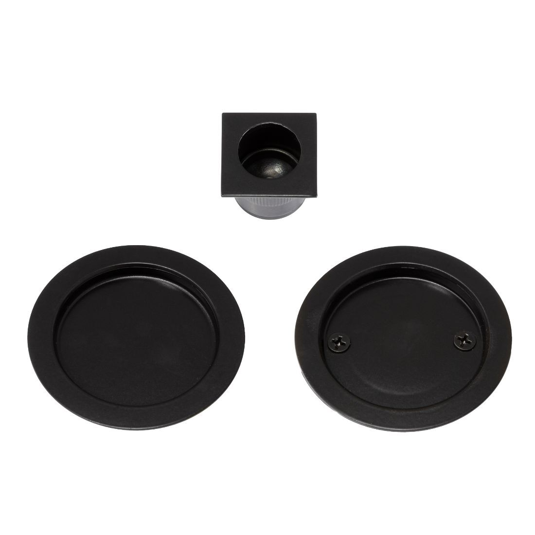 Zanda Round Cavity Slider Passage Set Matte Black