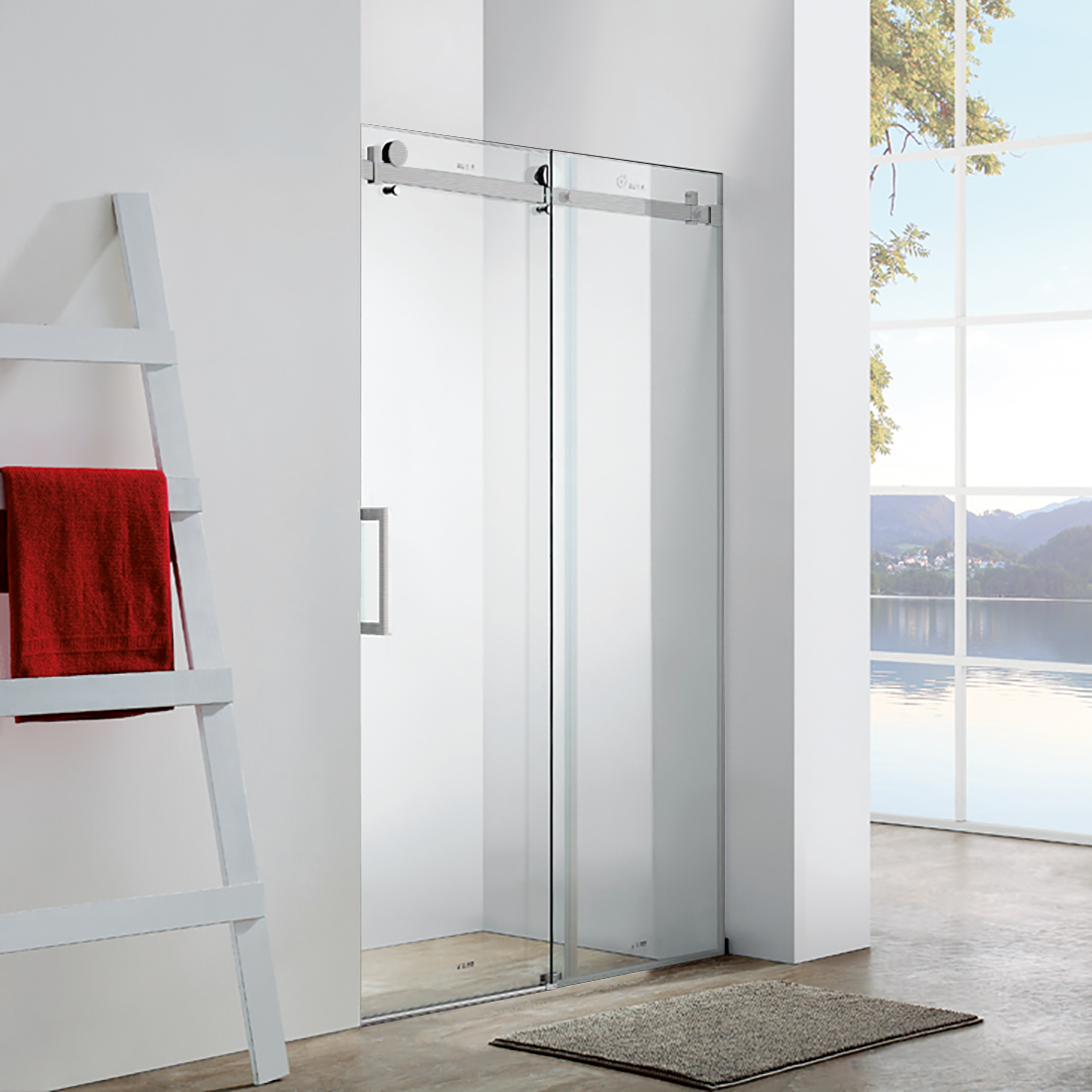 Frameless Wall to Wall Adjustable Sliding Shower Screen 1500x2000mm PVD Brushed Nickel