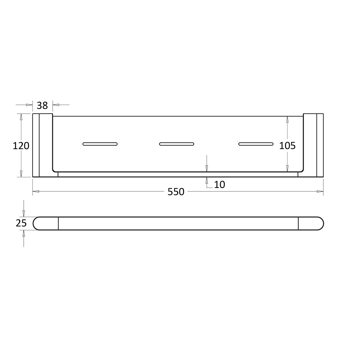 Flores Metal Shelf Brushed Nickel