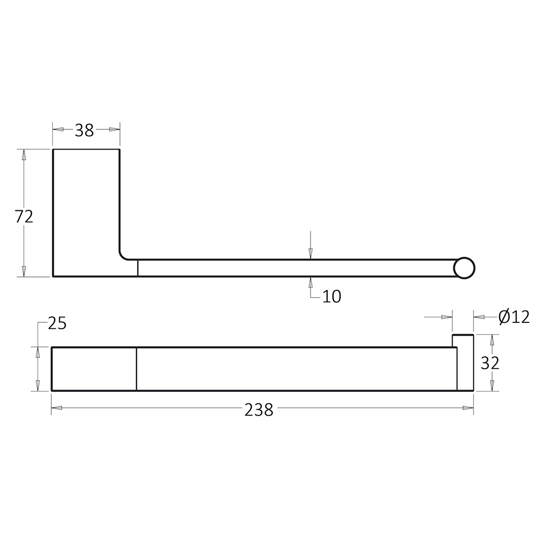 Ikon Ceram Towel Bar Brushed Nickel