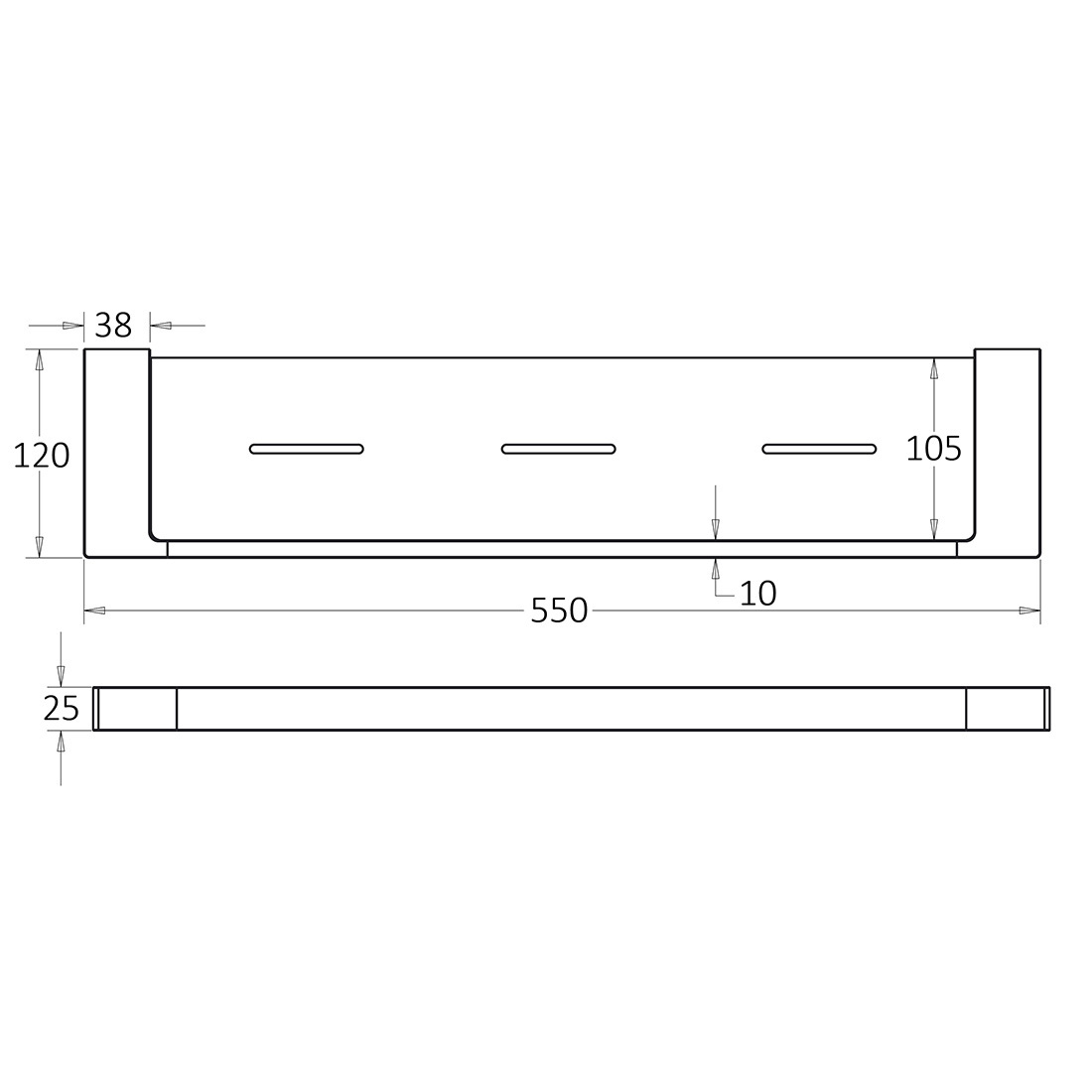 Ceram Metal Shelf Brushed Nickel