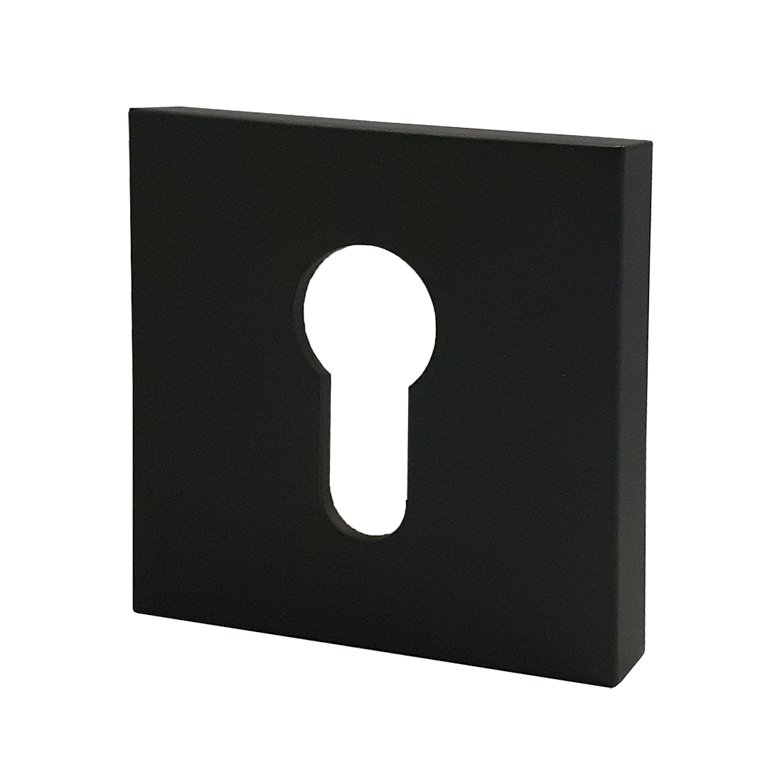 N2LOK Square Euro Cylinder Escutcheon Matte Black