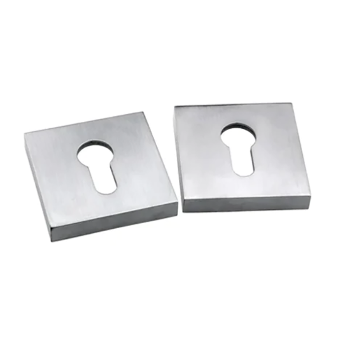 N2LOK Square Euro Cylinder Escutcheon Satin Chrome