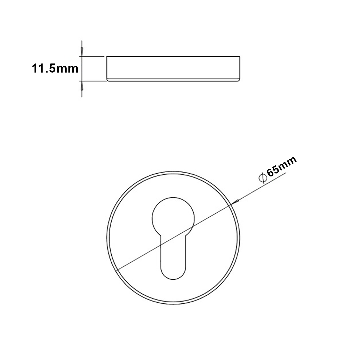 N2LOK Round Euro Cylinder Escutcheon Satin Brass