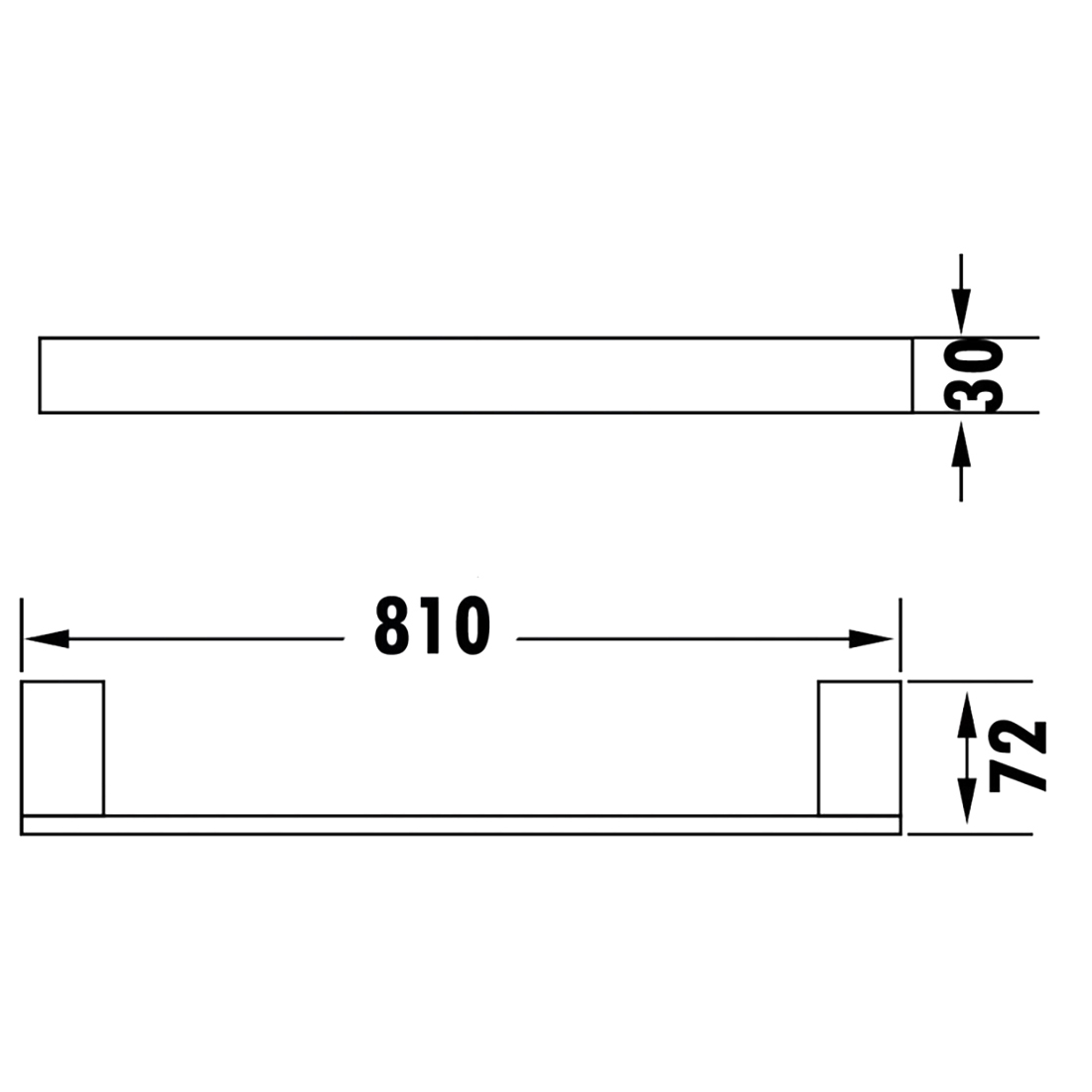 Rosa Single Towel Rail 810mm Chrome