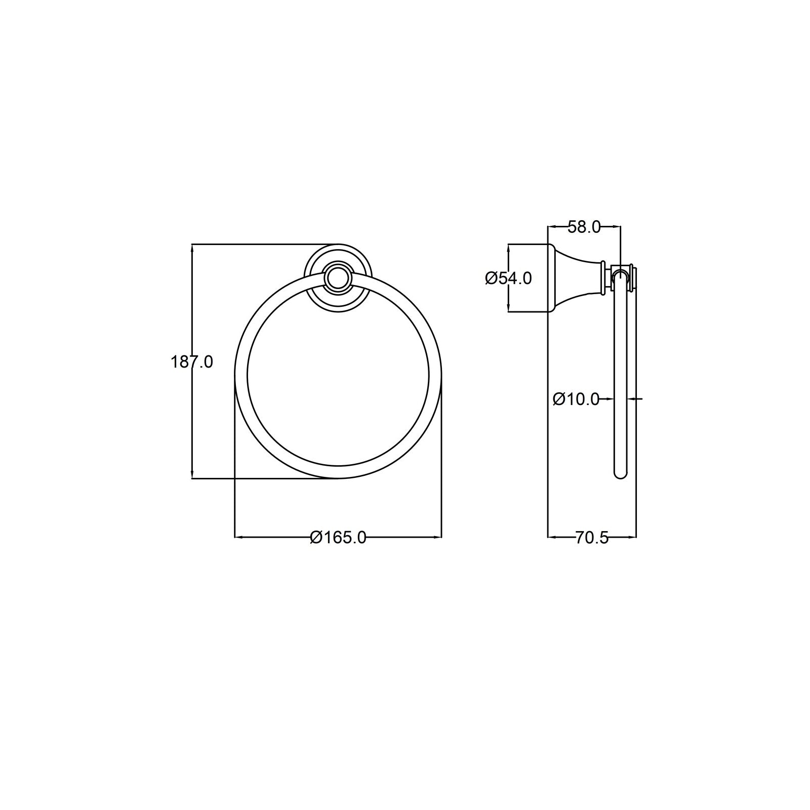 Ikon Clasico Towel Ring Brushed Nickel