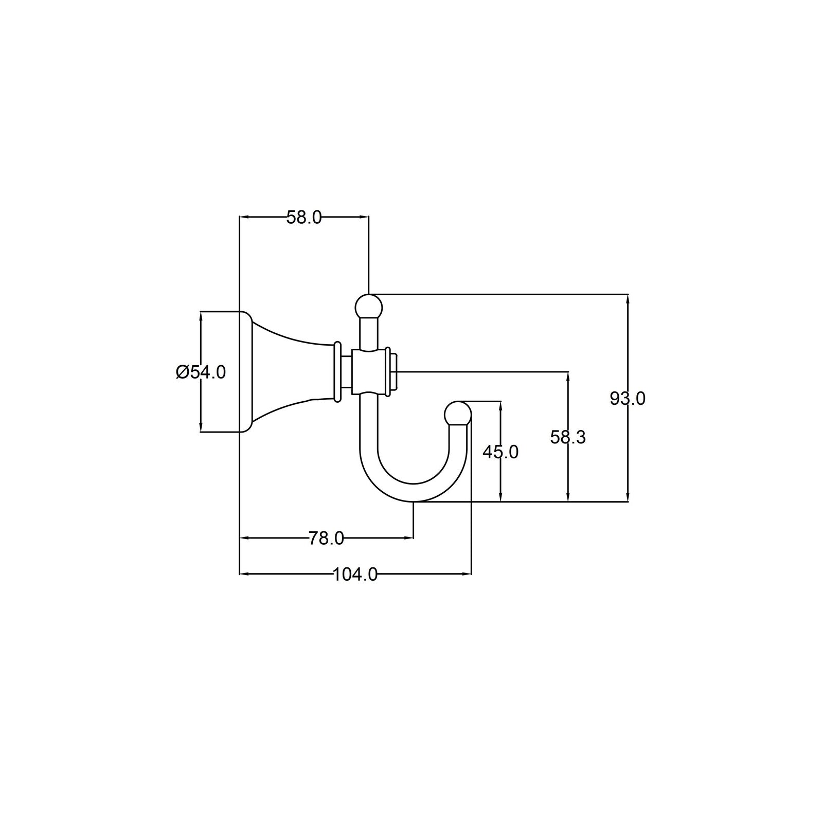 Ikon Clasico Robe Hook Brushed Nickel