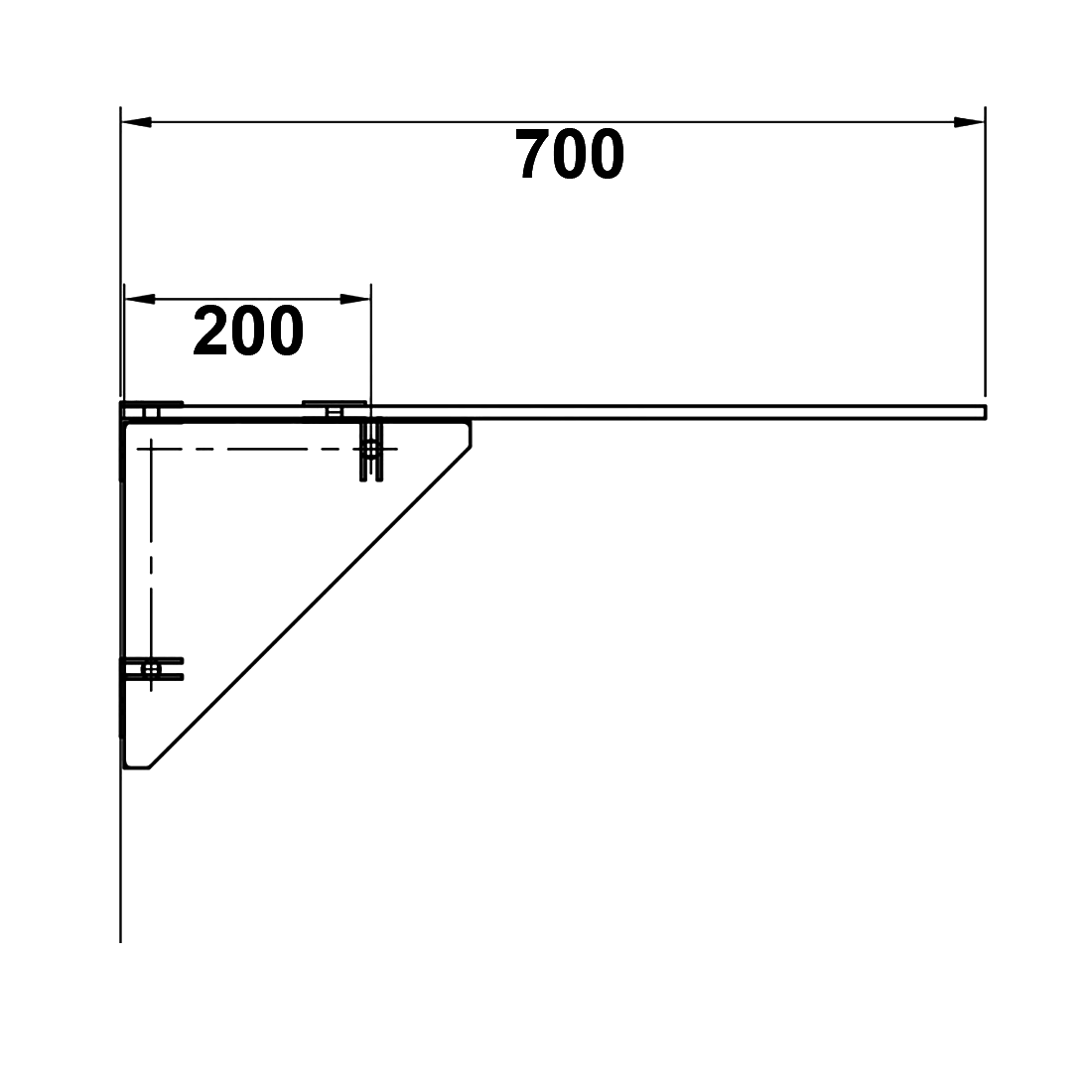 Frameless Bath Panel Shower Screen 700x1450mm Matte Black