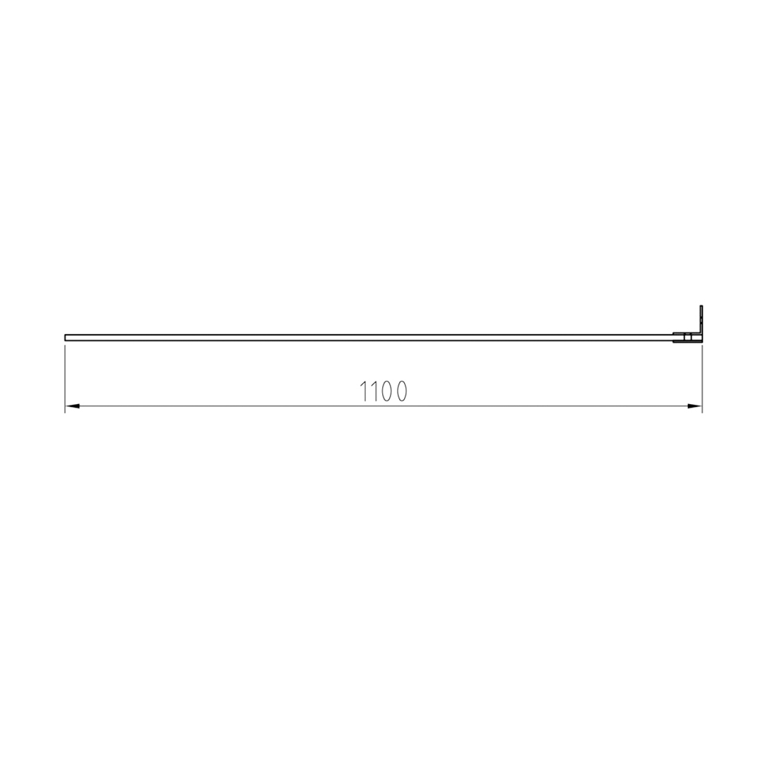 1100mm Fixed Panel Shower Screen Brushed Nickel