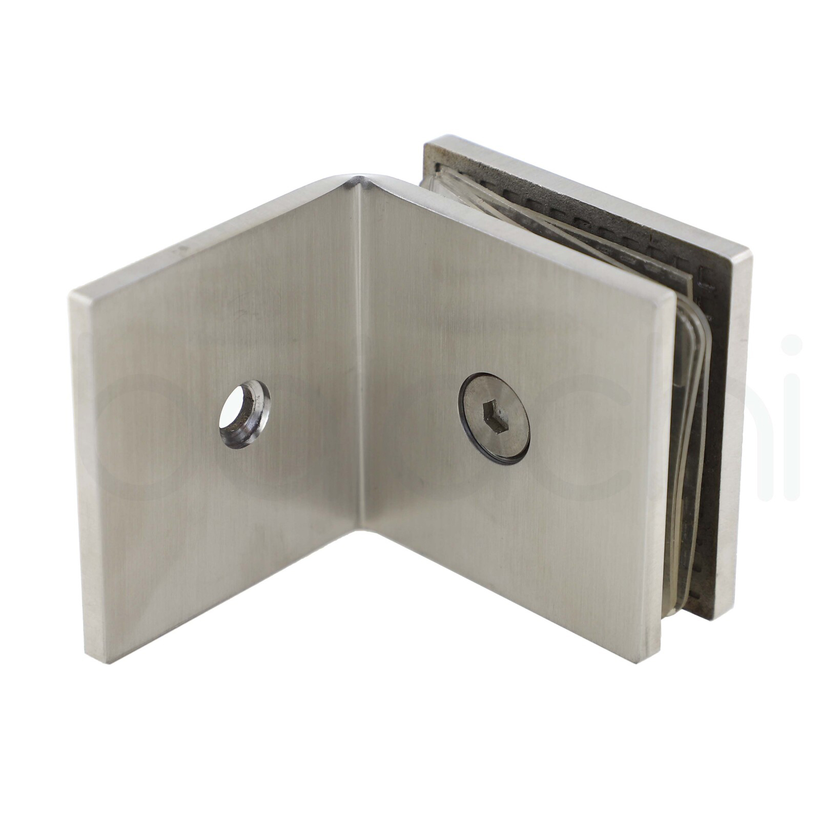 1100mm Fixed Panel Shower Screen Brushed Nickel