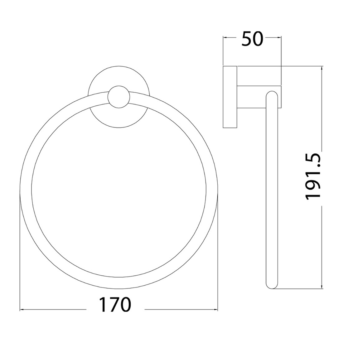 Otus Towel Ring Brushed Gold