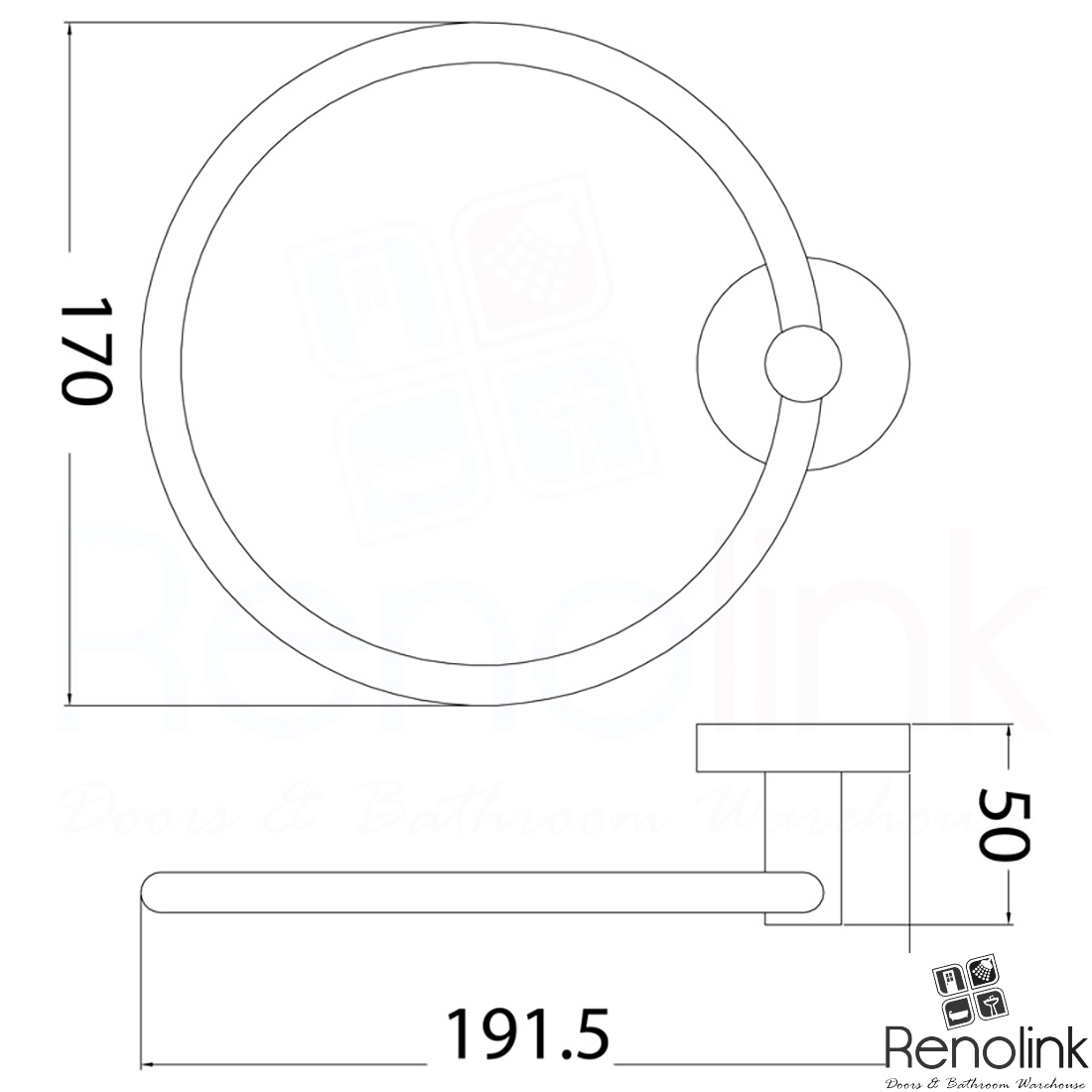 Otus Towel Ring Gun Metal