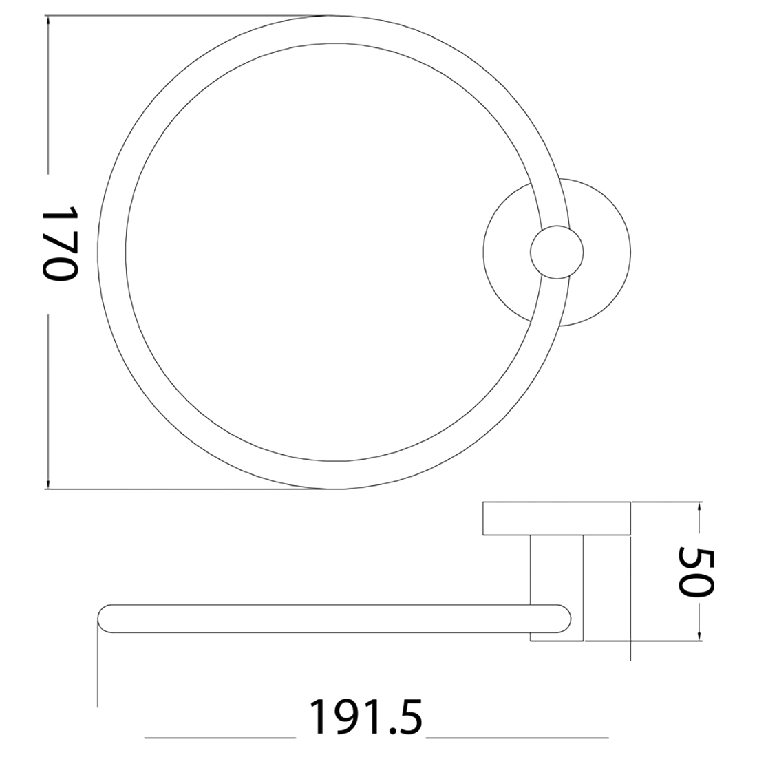 Otus Towel Ring Chrome